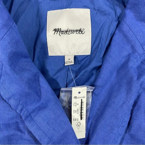 New Madewell Double Breasted Crossover Blazer 100% Linen - Picture 7 of 9